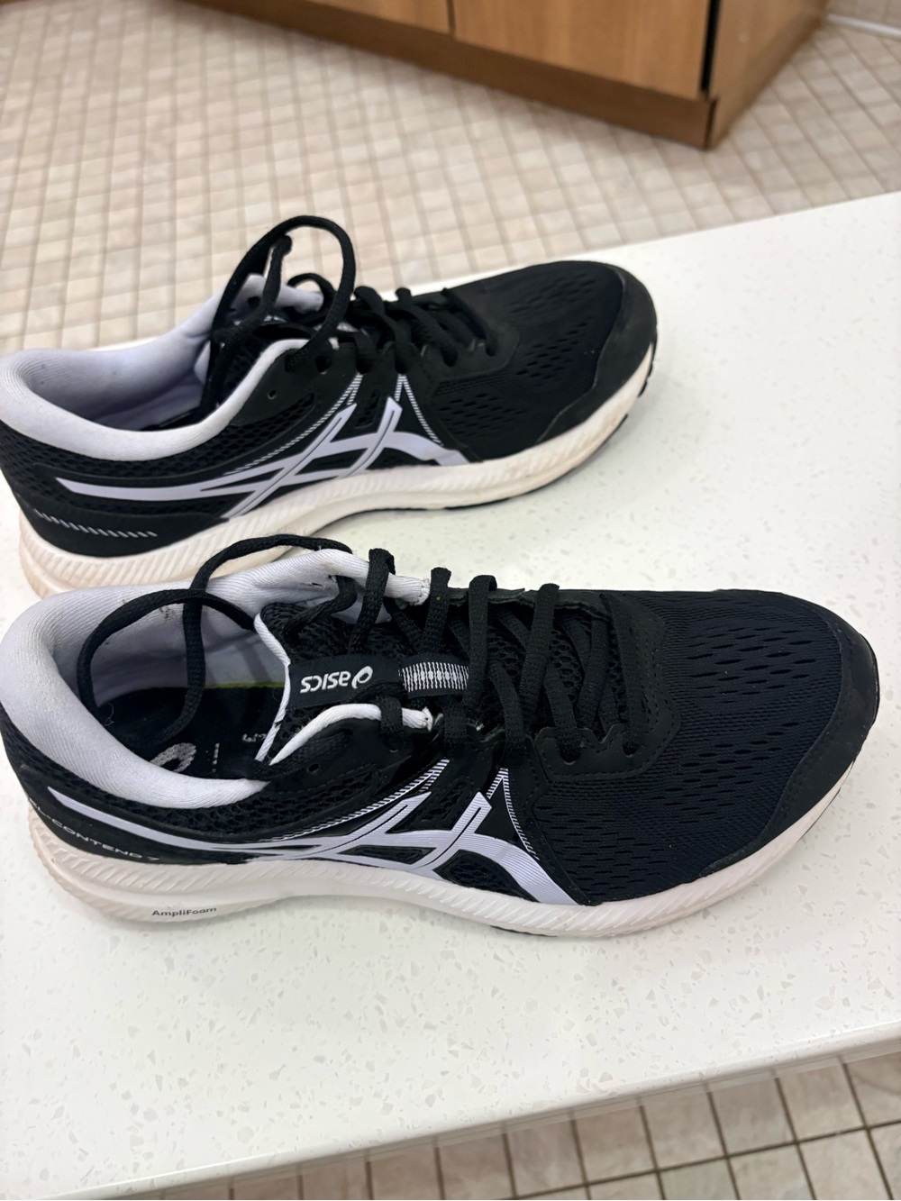 Asics Black and White Men's Running Sneakers